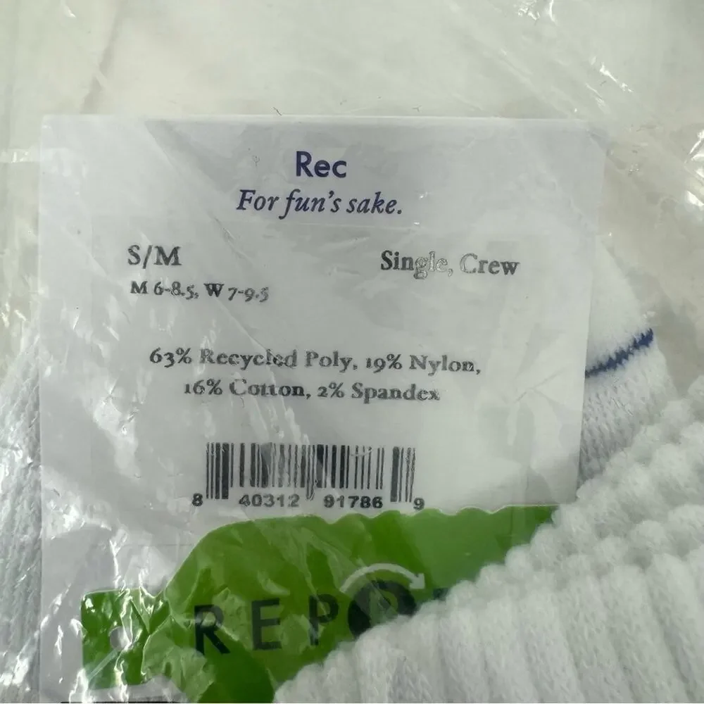 Outdoor Voices Graphic Crew Socks White Ying‎ Yang Size S M Women 7-9.5 Athletic